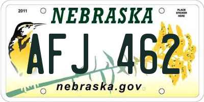 NE license plate AFJ462