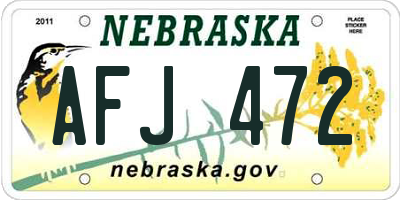 NE license plate AFJ472