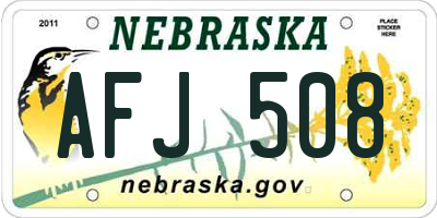 NE license plate AFJ508