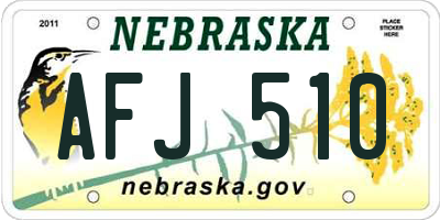 NE license plate AFJ510