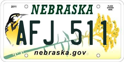 NE license plate AFJ511