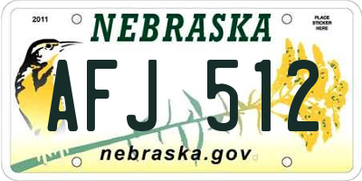 NE license plate AFJ512
