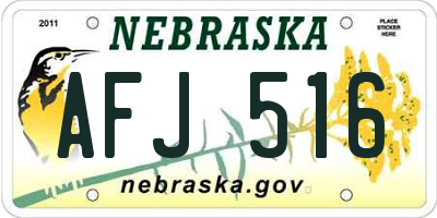 NE license plate AFJ516