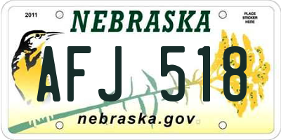NE license plate AFJ518