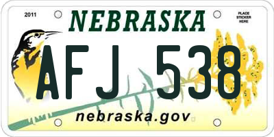 NE license plate AFJ538