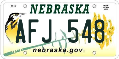 NE license plate AFJ548