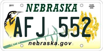 NE license plate AFJ552