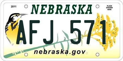 NE license plate AFJ571