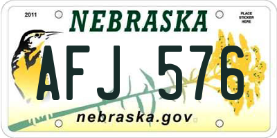 NE license plate AFJ576