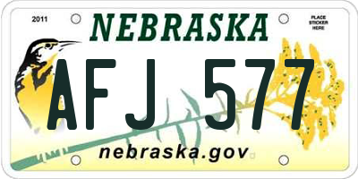 NE license plate AFJ577