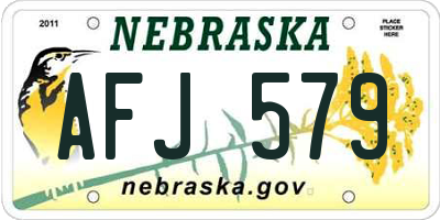 NE license plate AFJ579