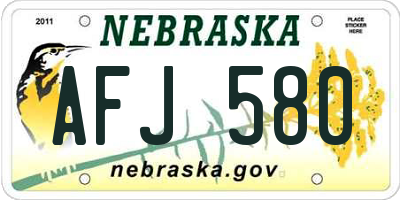 NE license plate AFJ580