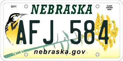 NE license plate AFJ584