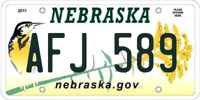 NE license plate AFJ589