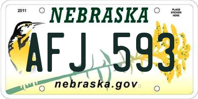 NE license plate AFJ593