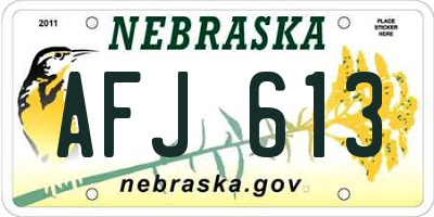 NE license plate AFJ613