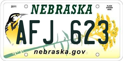 NE license plate AFJ623