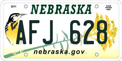 NE license plate AFJ628