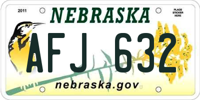 NE license plate AFJ632