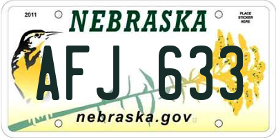 NE license plate AFJ633