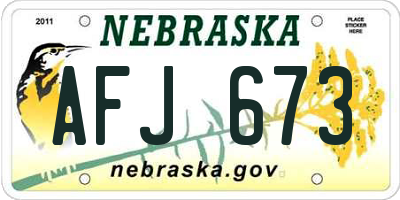 NE license plate AFJ673