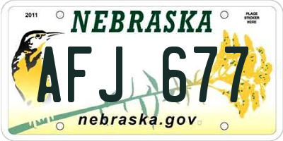 NE license plate AFJ677