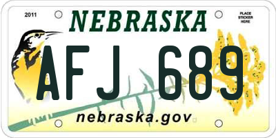 NE license plate AFJ689