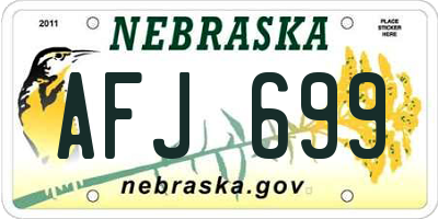 NE license plate AFJ699