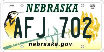 NE license plate AFJ702