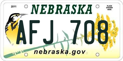 NE license plate AFJ708