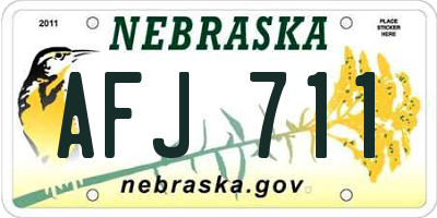 NE license plate AFJ711