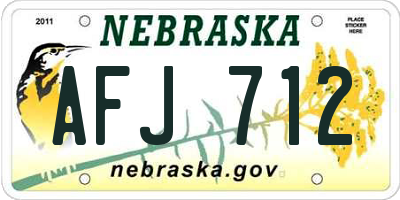 NE license plate AFJ712