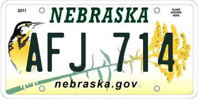 NE license plate AFJ714
