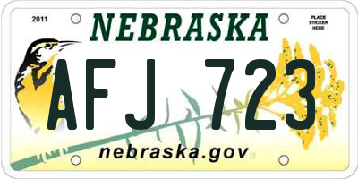 NE license plate AFJ723