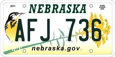 NE license plate AFJ736