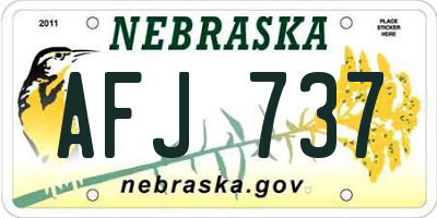 NE license plate AFJ737