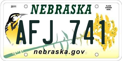 NE license plate AFJ741