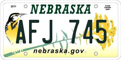 NE license plate AFJ745