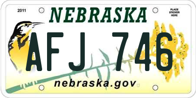 NE license plate AFJ746