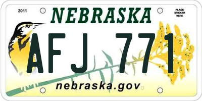 NE license plate AFJ771