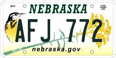 NE license plate AFJ772