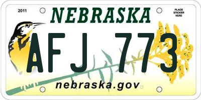 NE license plate AFJ773