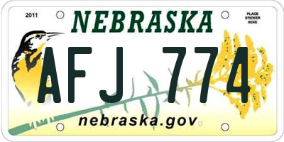 NE license plate AFJ774