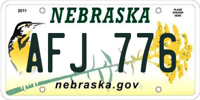 NE license plate AFJ776