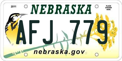 NE license plate AFJ779