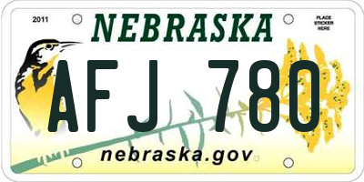 NE license plate AFJ780