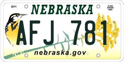NE license plate AFJ781