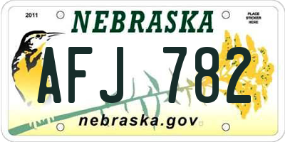 NE license plate AFJ782