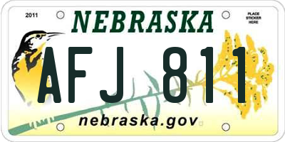NE license plate AFJ811
