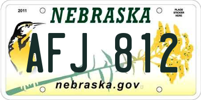 NE license plate AFJ812